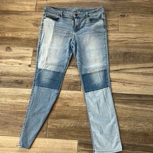 American eagle patchwork skinny jeans size 14